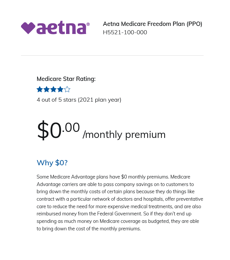 Compare Aetna Medicare Advantage